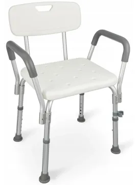 Stable shower stool with armrests