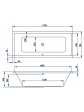 Rectangular acrylic bathtub PrimaLine QUATRO DUO 180x80 - 1