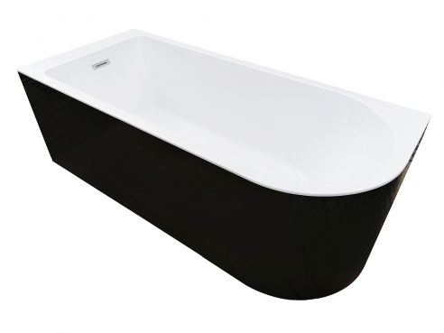 Acrylic free standing back-to-wall bathtub, model NOLA black 170x75x58 cm Acrylic free standing back-to-wall bathtub, model NOLA black 170x75x58 cm