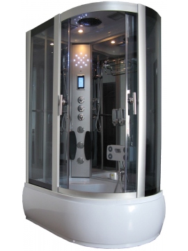 Narożna kabina prysznicowa z funkcją sauny parowej i hydromasażem, wersja lewa - SGM-KL8701R 120x80x215 cm