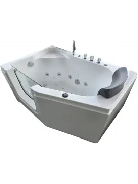 Shallow opening bathtub with hydromassage for the elderly and disabled - MEDICA 135x90 cm