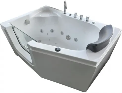 Shallow opening bathtub with hydromassage for the elderly and disabled - MEDICA 135x90 cm