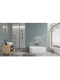Modern freestanding grooved acrylic bathtub on legs 140x70, Imola model, wall-mounted ESSENTE