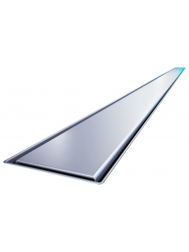 Low linear drain 50 cm in brushed steel color in a set with a Viega siphon
