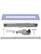 Linear bathroom drainage, side wall, viega siphon, stainless steel, cuff set - 60 cm