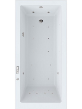Wanna z hydromasażem wodnym i powietrznym AYATA 170x80 cm prostokątna, 8-kolorowym oświetleniem LED, osuszaniem po kąpieli