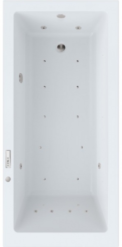 Wanna z hydromasażem wodnym i powietrznym AYATA 170x80 cm prostokątna, 8-kolorowym oświetleniem LED, osuszaniem po kąpieli