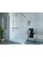 Walk-in shower 110x195 with hanger, black bathroom glass pane with shelf - SOLA model arrangement