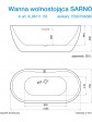 Wanna akrylowa wolnostojąca owalna SARNO biała 155.5x75x58 cm - 4