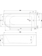 Przyścienna wanna z akrylu sanitarnego, ESSENTE - seria B-Line, model NOLA w rozmiarze 160x75x57 cm - 1