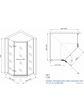 Kabina prysznicowa natryskowa z chromowanymi profilami HEXA 90x90x190 cm - 2