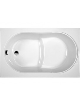 Acrylic rectangular bathtub with build seat 120x75 cm