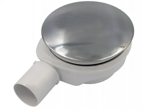 Low automatic shower tray siphon, 90 mm