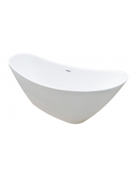 Free-standing oval acrylic bathtub, VEZO model, white 172x73x74 cm