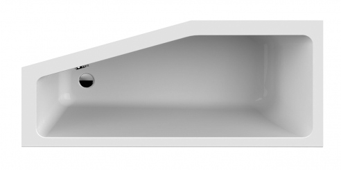 Wanna KEO 160x70 cm prostokątna ze ściętym narożnikiem, do zabudowy ExclusiveLine wanna asymetryczna KEO 160x70 cm