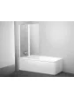 Ravak 10° asymmetric corner bathtub 160x95 cm cm presentation with bathtub screen - Essente
