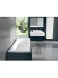 Wall-mounted bathroom bathtub 170x55 cm, rectangular corner, on legs - ESSENTE