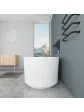 Freestanding grooved bathtub for a large bathroom, side view, 1700x800 mm - ISOLA model