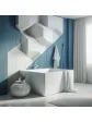 Freestanding bathtub, square arrangement - SERANO 120x120 cm