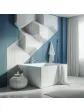 Freestanding bathtub, square arrangement - SERANO 150x150 cm