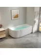 Imola freestanding corner bathtub 140x70 right acrylic white grooved arrangement