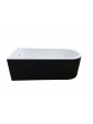 Acrylic free standing back-to-wall bathtub, model NOLA black 170x75x58 cm - 2