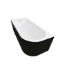 Acrylic free standing back-to-wall bathtub, model NOLA black 170x75x58 cm - 3