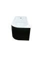 Acrylic free standing back-to-wall bathtub, model NOLA black 170x75x58 cm - 4