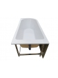 Acrylic free standing back-to-wall bathtub, model NOLA black 170x75x58 cm - 5
