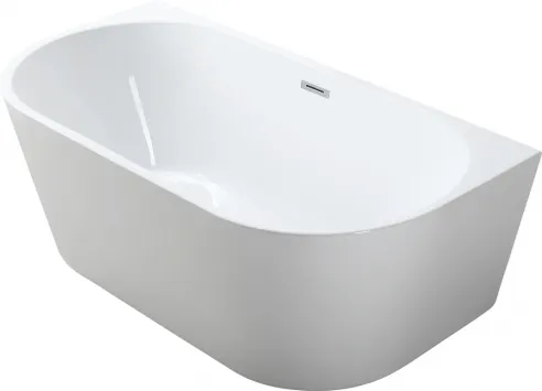 Acrylic free standing back-to-wall bathtub, model ARISTA white 170x75x58 cm