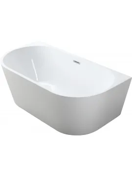 Acrylic free standing back-to-wall bathtub, model ARISTA white 180x80x58 cm