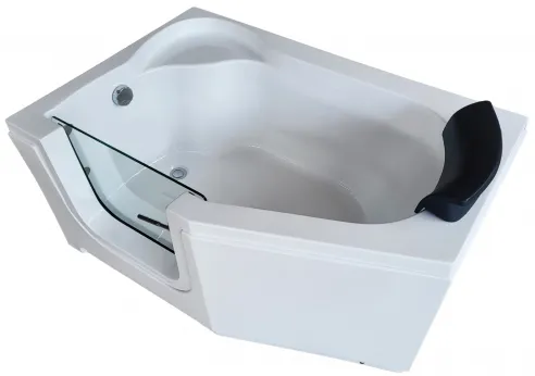 Shallow walk-in bathtub opened for the elderly and disabled - MEDICA 135x90 cm
