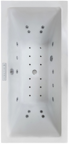 Wanna z hydromasażem prostokątna PrimaLine QUATRO DUO 180x80 cm Wanna z hydromasażem 180x80 małe jacuzzi domowe z ozonowaniem
