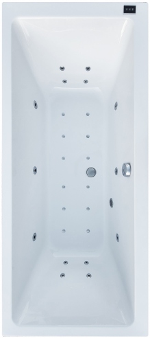 Double whirlpool tub 180x80 - model KEO Rectangular bathtub with hydromassage 180x80 - ExclusiveLine series - KEO model. The best Polish quality.