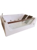 Wall-mounted two person rectangular hydromassage bathtub SGM-KL9210 180x120 cm with glass, heating, ozon and LED lighting