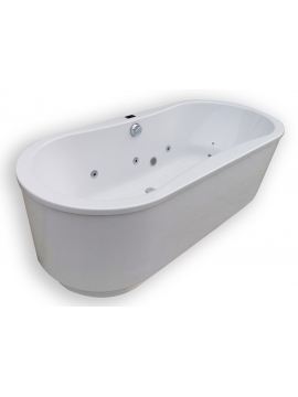 Polish freestanding whirlpool bath tub 180x80 cm SORENA OVAL PLUS - ExclusiveLine by ESSENTE