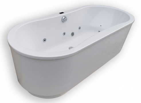 Polish freestanding whirlpool bath tub 180x80 cm SORENA OVAL PLUS - ExclusiveLine by ESSENTE