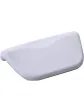 A soft white bath pillow with a suction cup system